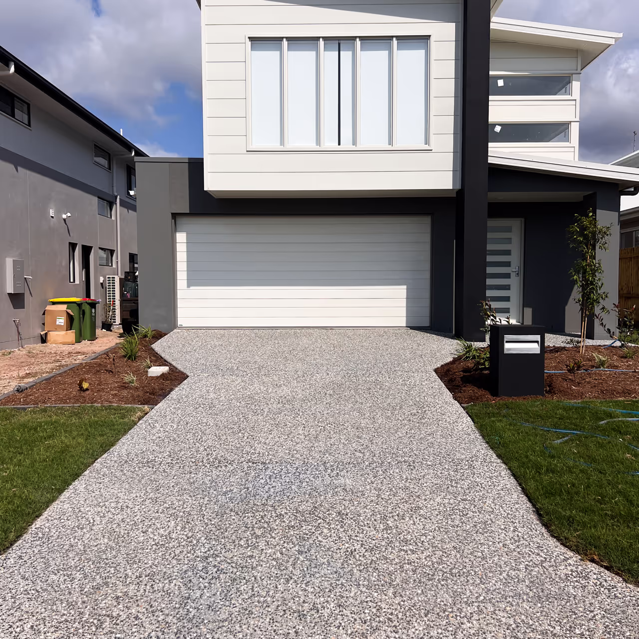 Sealed concrete around a new Inspire build